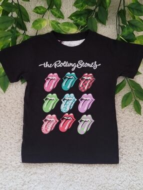 Little Girl Rolling Stones Shirt (XS 4/5)